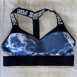 Marble pink sports bra